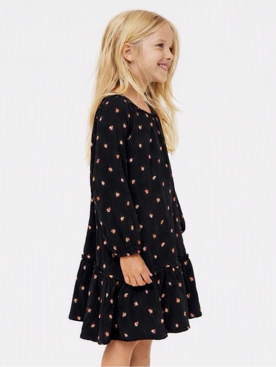 H&M Other - H&M Kids Floral Pink Dark Grey Dress Cotton Size 5